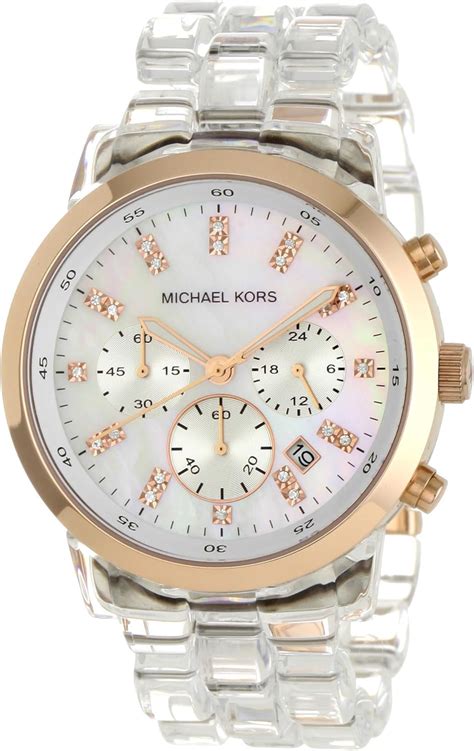 michael kors acrylic watch clear|michael kors interchangeable watch band.